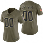 Women New Orleans Saints Olive 2017 Salute to Service Limited Customized Jersey