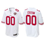 Youth Custom San Francisco 49ers White 75th Anniversary Throwback Game Jersey