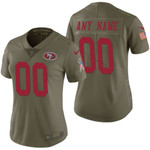 Women San Francisco 49ers Olive 2017 Salute to Service Limited Customized Jersey