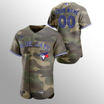 Men's Toronto Blue Jays Custom Camo 2021 Armed Forces Day Authentic Jersey