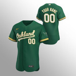 Men's Oakland Athletics Custom Authentic Kelly Green 2020 Alternate Jersey