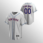 Men's New York Mets Custom #00 Gray Replica Road Jersey