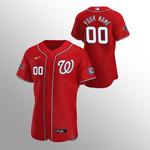 Men's Washington Nationals Custom Authentic Scarlet 2020 Alternate Patch Jersey