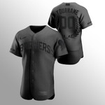 Men's Milwaukee Brewers #00 Custom Black Award Collection Jersey