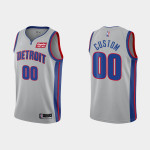 Detroit Pistons Custom #00 Swingman Statement Gray Jersey