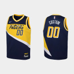 2021-22 Indiana Pacers #00 Custom 75th Anniversary City Navy Jersey Youth