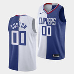 Los Angeles Clippers Custom #00 Split Association & Icon White Blue Jersey