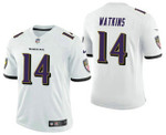 Men's Baltimore Ravens #14 Sammy Watkins White 2021 Vapor Untouchable Stitched Limited Jersey