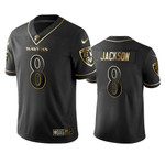 NFL 100 Lamar Jackson Baltimore Ravens Black Golden Edition Vapor Untouchable Limited Jersey - Men's
