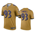 Baltimore Ravens Calais Campbell Gold 2021 Inverted Legend Jersey - Mens