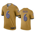 Baltimore Ravens #6 Patrick Queen Gold Inverted Legend Jersey - Youth