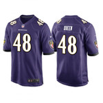 Baltimore Ravens #48 Patrick Queen Purple 2020 Draft Game Jersey - Youth