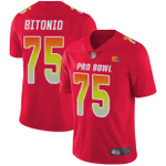 Limited Youth Joel Bitonio Red Jersey - #75 Football Cleveland Browns AFC 2019 Pro Bowl