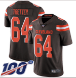 Limited Men's JC Tretter Brown Home Jersey - #64 Football Cleveland Browns 100th Season Vapor Untouchable