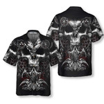 Skull Death Hawaiian Shirt, Black And White Gothic Skull Shirt For Men And Women
