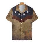 Brown Vintage Floral Damask Pattern Texas Hawaiian Shirt, The Lone Star State Texas Home Shirt, Proud Texas Flag Shirt For Men
