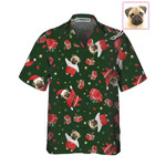 The Pug Santa Custom Hawaiian Shirt, Pug Christmas Shirt For Men & Women, Personalized Christmas Gift Idea