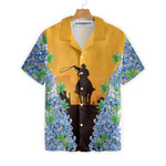 Texas Bluebonnets Rodeo Hawaiian Shirt, Casual Short Sleeve Texas Shirt, Proud Texas Flag Shirt For Men