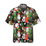 Watercolor Santa Pattern Hawaiian Shirt, Funny Christmas Santa Shirt, Gift For Christmas