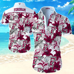 Fordham Rams Hawaiian Shirt Summer Button Up Shirt For Men Beach Wear Short Sleeve Hawaii Shirt