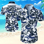Vancouver Canucks Hawaiian Shirt Summer Button Up Shirt For Men Beach Wear Short Sleeve Hawaii Shirt
