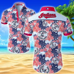 Cleveland Indians Hawaiian Shirt Summer Button Up Shirt For Men Beach Wear Short Sleeve Hawaii Shirt
