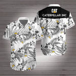 Caterpillar inc Hawaiian Shirt White Men Women Beach Wear Short Sleeve Hawaii Shirt