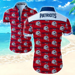 Nfl New England Patriots Hawaiian Shirt Summer Button Up Shirt For Men Beach Wear Short Sleeve Hawaii Shirt