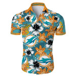 Miami dolphins tropical flower Hawaiian Shirt White Men Women Beach Wear Short Sleeve Hawaii Shirt