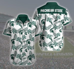 Michigan State 3d Logo Hawaii Shirt Summer Button Up Shirt For Men Beach Wear Short Sleeve Hawaii Shirt