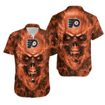 Philadelphia Flyers NHL fan skull Hawaiian Shirt