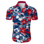 New england patriots tropical flower Hawaiian Shirt White Men Women Beach Wear Short Sleeve Hawaii Shirt