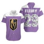 Vegas Golden Knights Marc-Andre Fleury 29 Purple Jersey Inspired Style Hawaiian Shirt