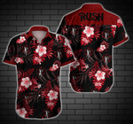 Rush Music Band Hawaii Shirt Summer Button Up Shirt For Men Beach Wear Short Sleeve Hawaii Shirt