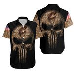 Camouflage Skull Cleveland Cavaliers American Flag Hawaiian Shirt