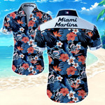 Miami Marlins Hawaiian Shirt Summer Button Up Shirt For Men Beach Wear Short Sleeve Hawaii Shirt