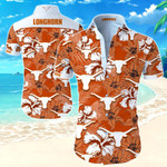 Texas Longhorns Hawaiian Shirt Summer Button Up Shirt For Men Beach Wear Short Sleeve Hawaii Shirt