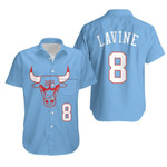 Chicago Bulls Zach Lavine 8 2020 City Edition Blue Jersey Inspired Hawaiian Shirt