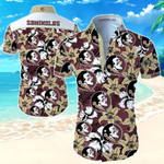 Florida State Seminoles Hawaiian Shirt Summer Button Up Shirt For Men Beach Wear Short Sleeve Hawaii Shirt