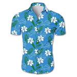 Detroit lions tropical flower Hawaiian Shirt White Men Women Beach Wear Short Sleeve Hawaii Shirt