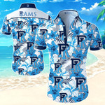 Rhode Island Rams Hawaiian Shirt Summer Button Up Shirt For Men Beach Wear Short Sleeve Hawaii Shirt