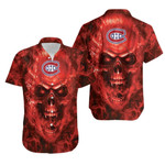 Montreal Canadiens NHL fan skull Hawaiian Shirt