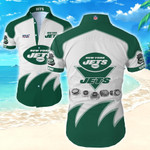Nfl New York Jets Hawaiian Shirt Tropical Shirt Mens Floral Summer Button Up Shirt For Men Beach Wear Short Sleeve Hawaii Shirt