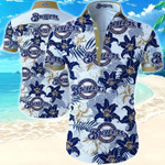 Milwaukee Brewers Hawaiian Shirt Summer Button Up Shirt For Men Beach Wear Short Sleeve Hawaii Shirt
