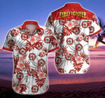 Firefighter Hawaii Shirt Summer Button Up Shirt For Men Beach Wear Short Sleeve Hawaii Shirt
