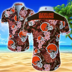 Nfl Cleveland Browns Hawaiian Shirt Summer Button Up Shirt For Men Beach Wear Short Sleeve Hawaii Shirt