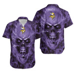 Minnesota Vikings nfl fan skull Hawaiian Shirt