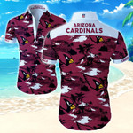 Nfl Arizona Cardinals Hawaiian Shirt Summer Button Up Shirt For Men Beach Wear Short Sleeve Hawaii Shirt