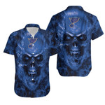 St Louis Blues NHL fan skull Hawaiian Shirt