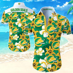 California Golden Seals Hawaiian Shirt Summer Button Up Shirt For Men Beach Wear Short Sleeve Hawaii Shirt